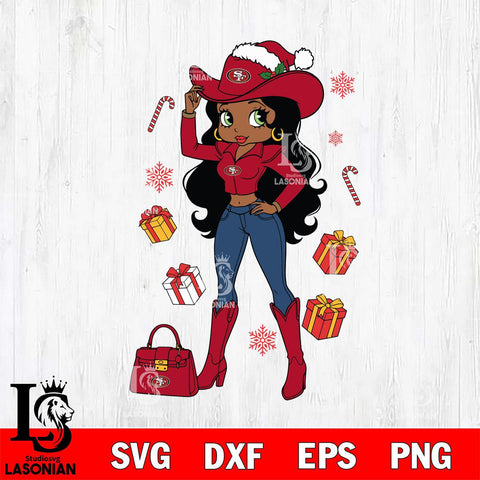 San Francisco 49ers Betty Boop Cowboy File Cut, NFL SVG DXF EPS PNG PDF File, Digital Download , Criucut , Silhouette