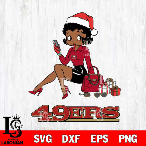 San Francisco 49ers Betty Boop Phone File Cut, NFL SVG DXF EPS PNG PDF File, Digital Download , Criucut , Silhouette
