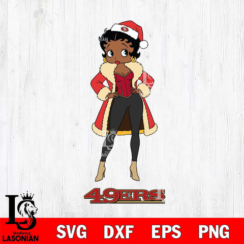 San Francisco 49ers Betty Boop Queen File Cut, NFL SVG DXF EPS PNG PDF File, Digital Download , Criucut , Silhouette