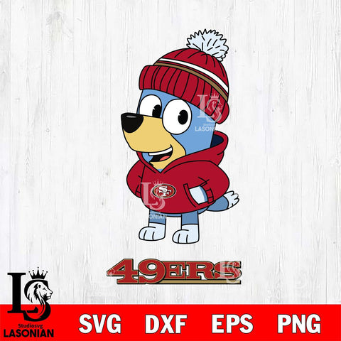 San Francisco 49ers Bluey Hoodie Sport Svg Eps Dxf Png File, Digital Download ,Instant Download, Cricut File