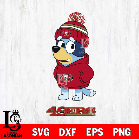 San Francisco 49ers Bluey Hoodie rugby Svg Eps Dxf Png File, Digital Download ,Instant Download, Cricut File