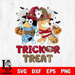 San Francisco 49ers Bluey Trick or Treat Halloween 2 Svg Eps Dxf Png File, Digital Download, Instant Download