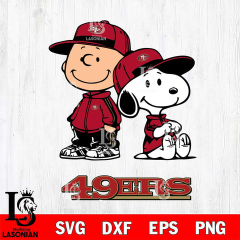 San Francisco 49ers Charlie Brown Snoopy Champions Svg Eps Dxf Png File, NFL svg , Digital Download , Instant Download, Cricut File