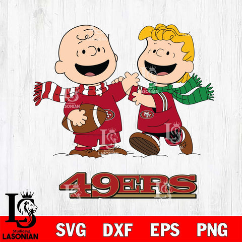 San Francisco 49ers Charlie Brown & Linus Football Cricut,Christmas SVG DXF EPS PNG FILE, Digital Download,Instant Download, Silhouette