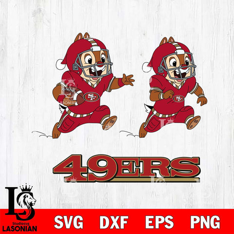 San Francisco 49ers Chip & Dale Football Cricut,Christmas SVG DXF EPS PNG FILE, Digital Download,Instant Download, Silhouette