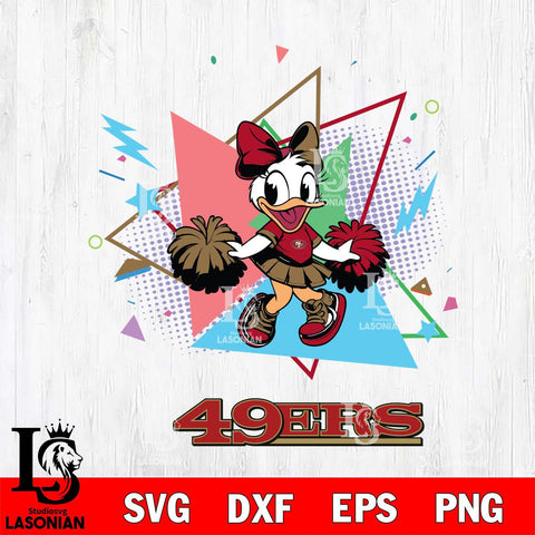 San Francisco 49ers Cute Daisy Duck Cheerleader SVG DXF EPS PNG FILE, Disney Father day File Cut,Digital Download,Instant Download,Disney Svg Files