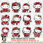 San Francisco 49ers Cute Hello Kitty NFL Bundle 12 SVG Svg Eps Dxf Png File, NFL svg, Digital Download, Instant Download