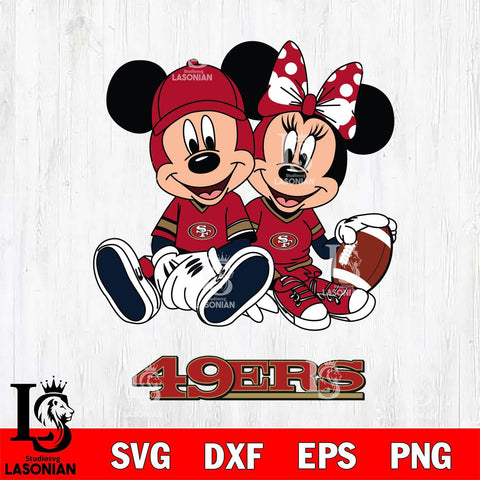 San Francisco 49ers Disney Mickey And Minnie Football Svg Eps Dxf Png File, NFL svg , Digital Download , Instant Download, Cricut File