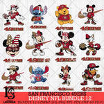 San Francisco 49ers Disney NFL Bundle Svg PNG 12 Svg Eps Dxf Png File, Digital Download