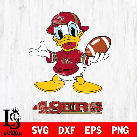San Francisco 49ers Donald Duck Football Cricut, NFL SVG DXF EPS PNG FILE, Digital Download,Instant Download, Silhouette