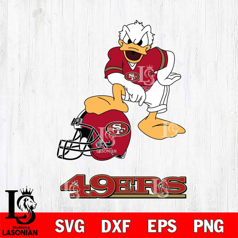 San Francisco 49ers Donald Duck Helmet Cricut, NFL SVG DXF EPS PNG FILE, Digital Download,Instant Download, Silhouette