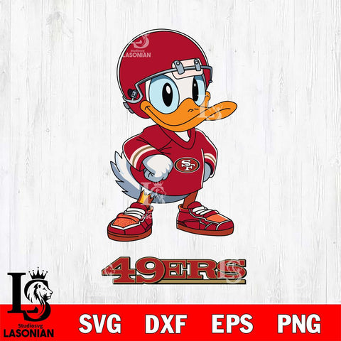 San Francisco 49ers Donald Duck NFL Cricut, NFL SVG DXF EPS PNG FILE, Digital Download,Instant Download, Silhouette