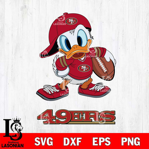 San Francisco 49ers Donald Duck Rugby Cricut, NFL SVG DXF EPS PNG FILE, Digital Download,Instant Download, Silhouette