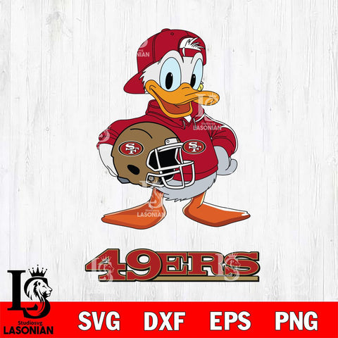 San Francisco 49ers Donald Duck Rugby Helmet Cricut, NFL SVG DXF EPS PNG FILE, Digital Download,Instant Download, Silhouette