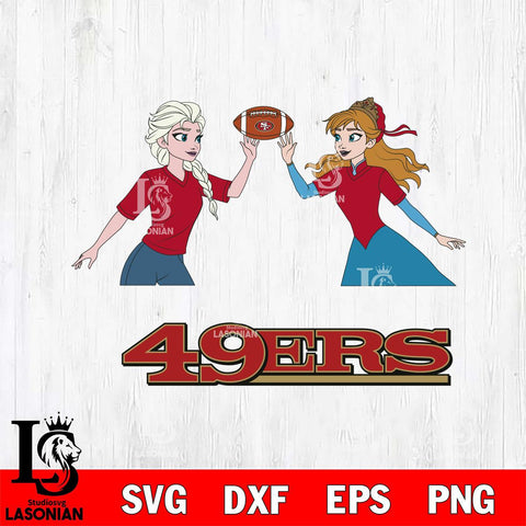 San Francisco 49ers Elsa & Anna Football Cricut,Christmas SVG DXF EPS PNG FILE, Digital Download,Instant Download, Silhouette