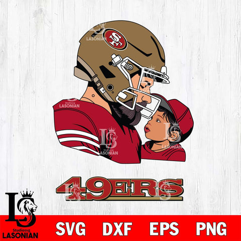 San Francisco 49ers Father And Child Rugby SVG DXF EPS PNG FILE,NFL SVG, Father day Digital Download,Instant Download, Silhouette