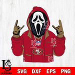 San Francisco 49ers Ghostface Scream Football Halloween Svg Eps Dxf Png File, Digital Download, Instant Download