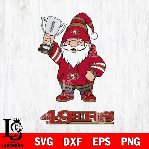 San Francisco 49ers Gnome Champion File Cut, NFL SVG, Digital Download , CHRISTMAS Criucut , Silhouette
