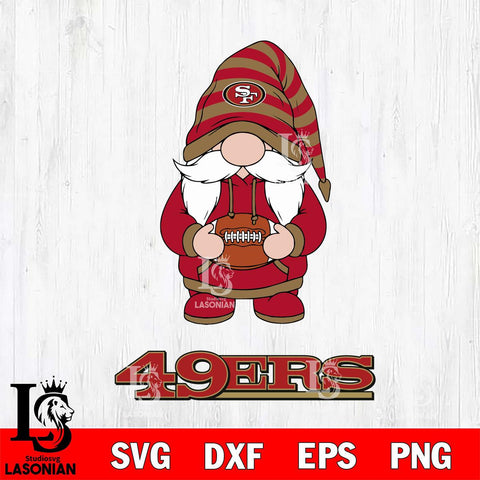 San Francisco 49ers Gnome Football File Cut, NFL SVG, Digital Download , CHRISTMAS Criucut , Silhouette