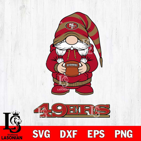 San Francisco 49ers Gnome Sport File Cut, NFL SVG, Digital Download , CHRISTMAS Criucut , Silhouette