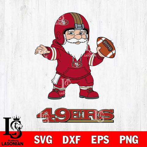 San Francisco 49ers Gnome football player File Cut, NFL SVG, Digital Download , CHRISTMAS Criucut , Silhouette