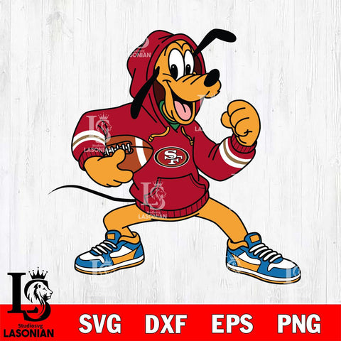 San Francisco 49ers Goofy Disney Football Christmas File Cut, NFL SVG DXF EPS PNG FILE, Digital Download , Criucut , Silhouette