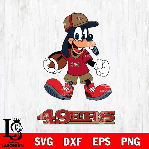 San Francisco 49ers Goofy Football Player SVG DXF EPS PNG FILE,NFL Cricut ,Football Digital Download,Instant Download, Silhouette