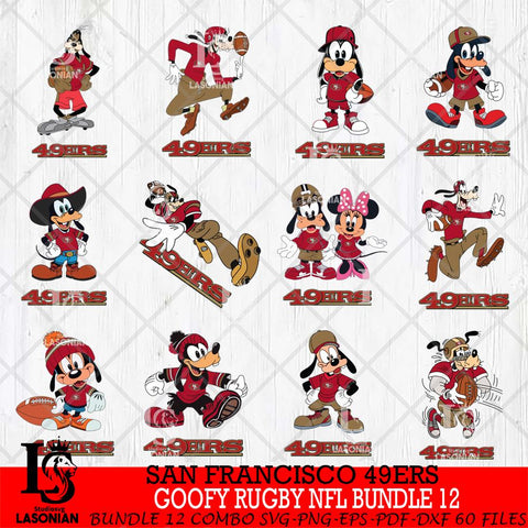 San Francisco 49ers Goofy Rugby NFL Bundle 12 SVG DXF EPS PNG FILE,NFL bundle svg ,Football Digital Download,Instant Download, Silhouette