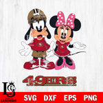 San Francisco 49ers Goofy and Minnie mouse Football SVG DXF EPS PNG FILE,NFL Cricut ,Football Digital Download,Instant Download, Silhouette