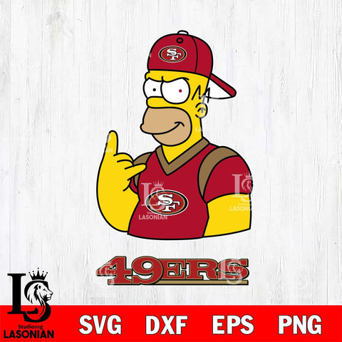 San Francisco 49ers Homer Simpson Football Cricut, NFL SVG DXF EPS PNG FILE, Digital Download,Instant Download, Silhouette