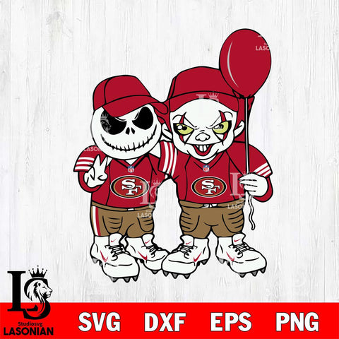 San Francisco 49ers Jack Skellington And Pennywise Football Svg Eps Dxf Png File, Digital Download, Instant Download