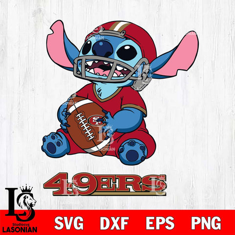 San Francisco 49ers Lilo and stitch Football SVG DXF EPS PNG FILE, Stitch File Cut,NFL Digital Download,Instant Download, Silhouette