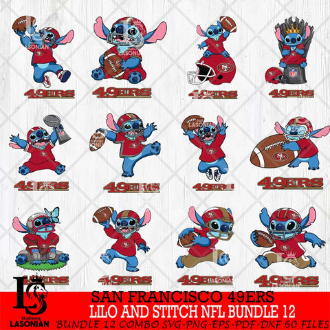 San Francisco 49ers Lilo and stitch Sport NFL Bundle 12 SVG DXF EPS PNG FILE,Bundle Stitch File Cut,NFL Digital Download,Instant Download, Silhouette