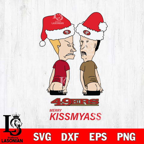 San Francisco 49ers Merry KissMyass Svg Eps Dxf Png File,NCAA Svg Files,Digital Download,Sublimation,Instant Download
