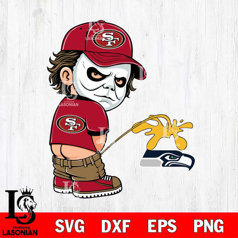San Francisco 49ers Michael Myers Piss On Seattle Seahawks Svg Eps Dxf Png File, Digital Download, Instant Download