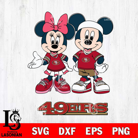 San Francisco 49ers Mickey And Minnie Football Svg Eps Dxf Png File, NFL svg , Digital Download , Instant Download, Cricut File