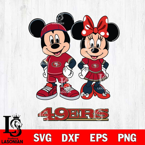 San Francisco 49ers Mickey And Minnie Rugby Svg Eps Dxf Png File, NFL svg , Digital Download , Instant Download, Cricut File
