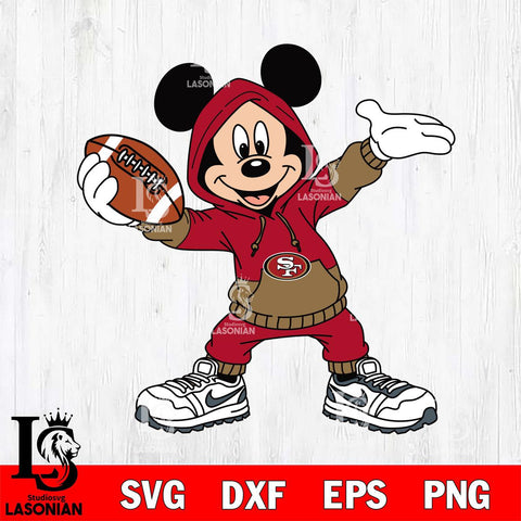 San Francisco 49ers Mickey Disney Football Christmas File Cut, NFL SVG DXF EPS PNG FILE, Digital Download , Criucut , Silhouette
