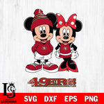 San Francisco 49ers Mickey Minnie Mouse Cute Football Svg Eps Dxf Png File, Bundle NFl svg , File Cut , Digital Download , Instant Download, Laser Cut Svg Files