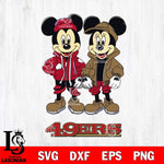 San Francisco 49ers Mickey Minnie Mouse Football Svg Eps Dxf Png File, Bundle NFl svg , File Cut , Digital Download , Instant Download, Laser Cut Svg Files