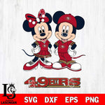 San Francisco 49ers Mickey Minnie Mouse rugby ball Svg Eps Dxf Png File, Bundle NFl svg , File Cut , Digital Download , Instant Download, Laser Cut Svg Files