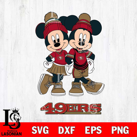 San Francisco 49ers Mickey Minnie Valentine Football Svg Eps Dxf Png File, NFL svg , Digital Download , Instant Download, Cricut File
