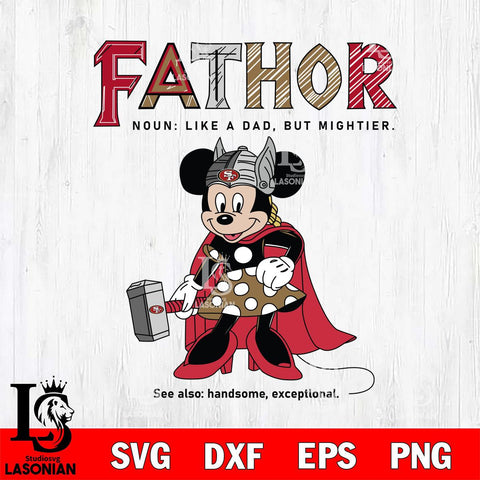 San Francisco 49ers Minnie Mouse Fathor Sport Svg Eps Dxf Png File, NFL File Cut,Digital Download,Instant Download,Disney Svg Files