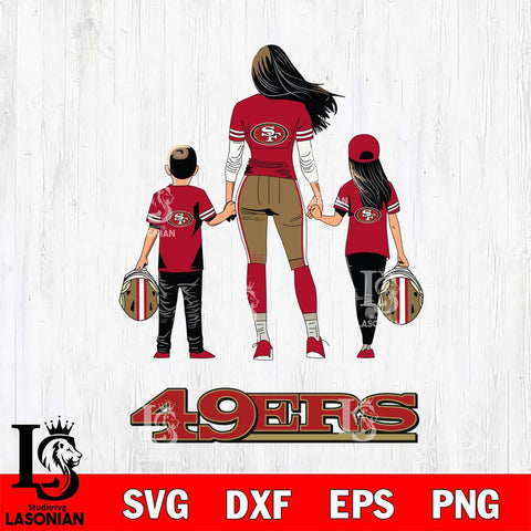 San Francisco 49ers Mother and son Rugby SVG DXF EPS PNG FILE,NFL SVG, Father day Digital Download,Instant Download, Silhouette