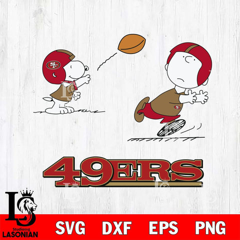 San Francisco 49ers Peanuts play football SVG DXF EPS PNG FILE,Snoopy File Cut, Nfl Digital Download,Instant Download, Silhouette
