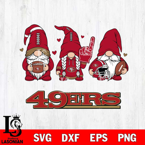 San Francisco 49ers Rugby Gnome File Cut, NFL SVG, Digital Download , CHRISTMAS Criucut , Silhouette