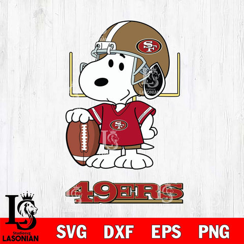 San Francisco 49ers Snoopy Player Football SVG DXF EPS PNG FILE,Snoopy File Cut, Nfl Digital Download,Instant Download, Silhouette