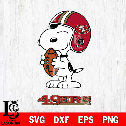 San Francisco 49ers Snoopy Rugby Svg Eps Dxf Png File, NFL svg , Digital Download , Instant Download, Cricut File
