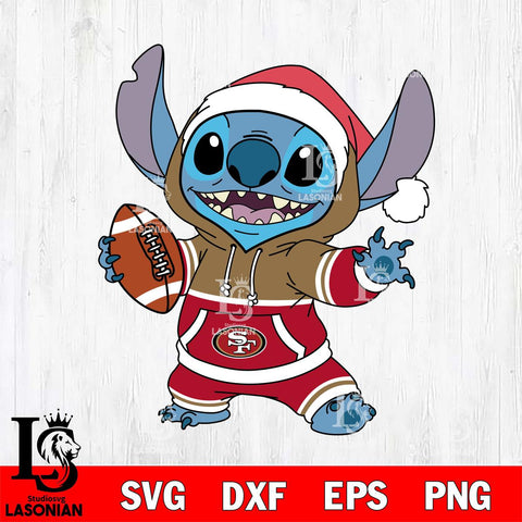 San Francisco 49ers Stitch Football Christmas File Cut, NFL SVG DXF EPS PNG FILE, Digital Download , Criucut , Silhouette