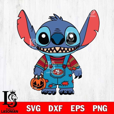 San Francisco 49ers Stitch Horror Football Halloween Svg Eps Dxf Png File, NFL svg, Digital Download, Instant Download